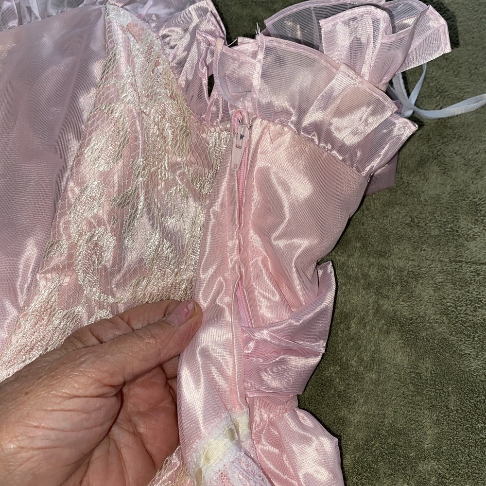 XS 1950s Dress Pink Party‎ Bow Dress VTG  SZ 5, 50s Cute Barbie Lace - Picture 13 of 16